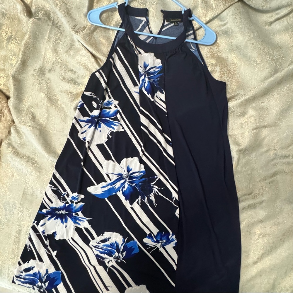 Ellen Weaver Women’s Blue Floral Dress L